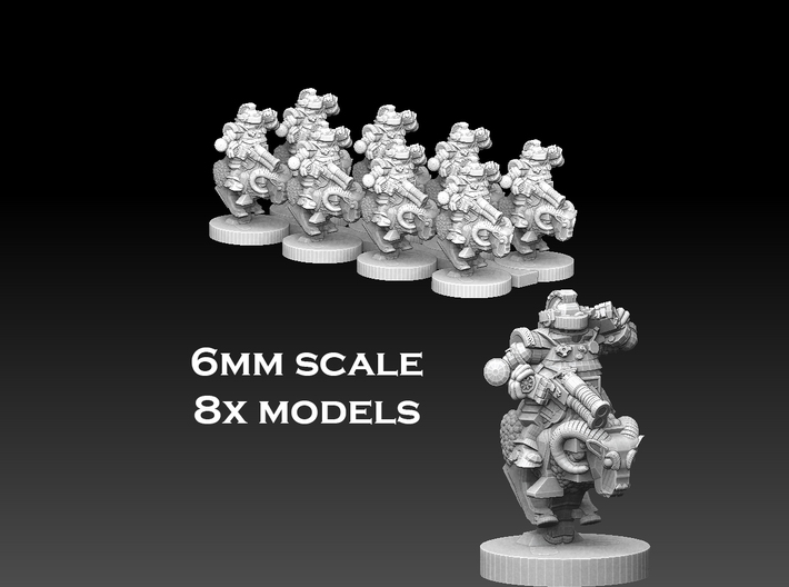 Space Dwarf Cavalry 8-pack 3d printed