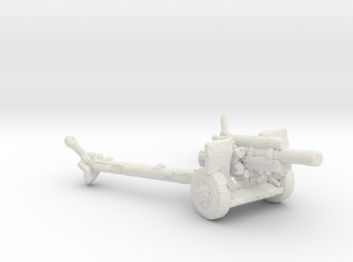 M101A1M2A1 105 mm Howitzer white plastic 1:160 sc 3d printed
