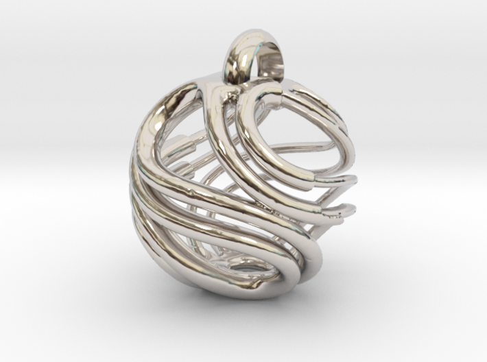 Swirl Earring and/or Pendant 3d printed