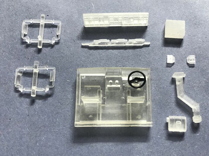 Conversion kit for DAF 2800 RHD 3d printed Overview of all parts, separated from each other