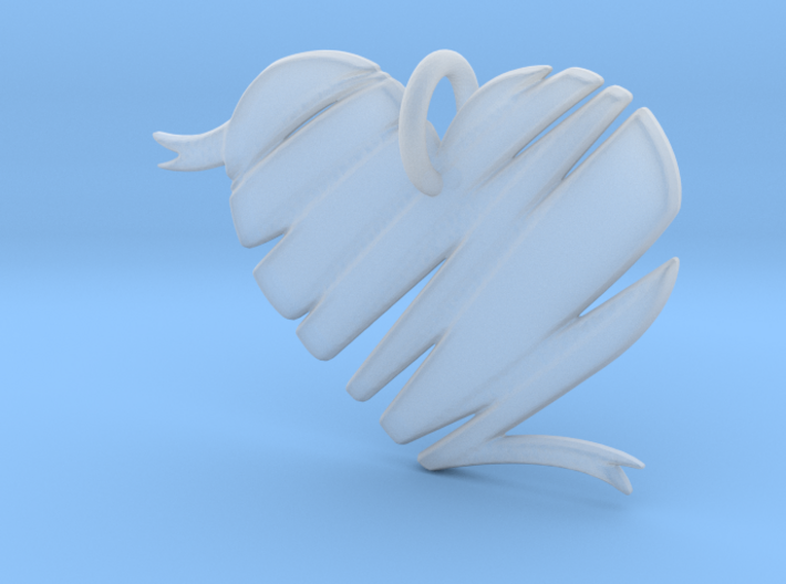 Heart Ribbon Charm 3d printed