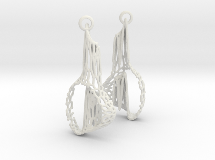 Voronoi Cascade Drop Earrings 3d printed