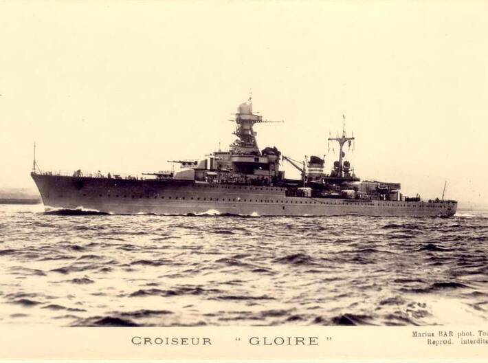 Nameplate Gloire 3d printed La Galissonnière-class cruiser Gloire.