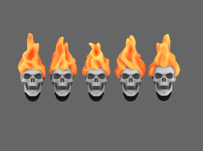 Pumpkin Lords V10 Flaming Skull Helmets 3d printed 