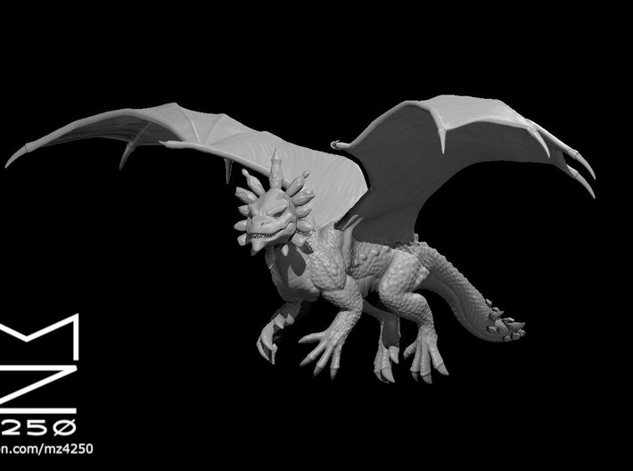 Amethyst Dragon Wyrmling Flying 3d printed