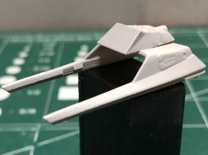 Vulcan Long Range Shuttle 1/1000 x2 3d printed Smooth Fine Detail Plastic , picture by Griffworks.