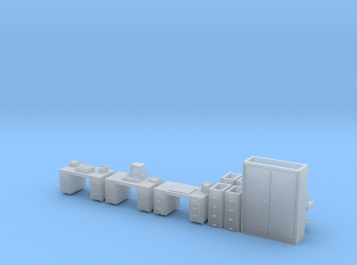 1:64 1980s Office Furniture 3d printed