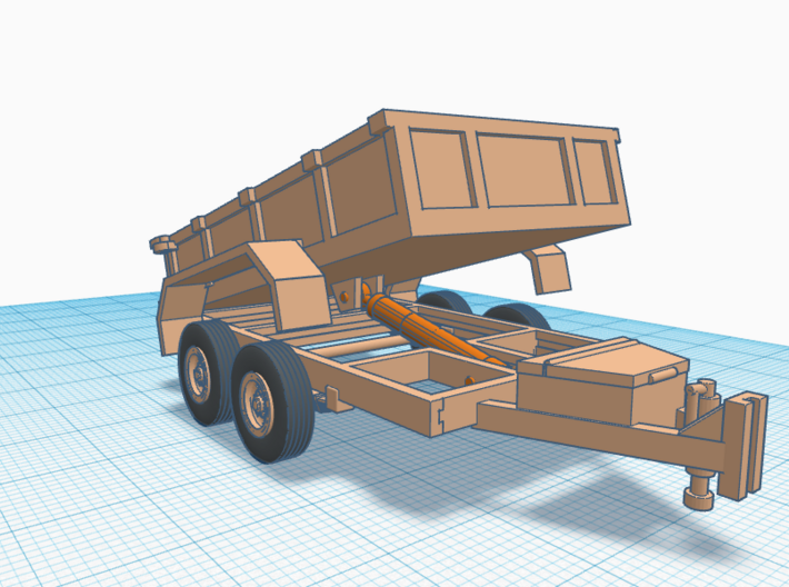 1/87th Utility Contractor dump trailer 3d printed 