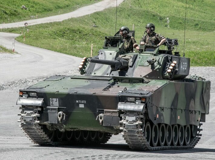Nameplate CV9030CH 3d printed CV9030CH.  Photo: Swiss Army.