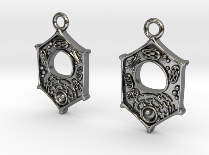 Plant Cell Earrings - Science Jewelry 3d printed 