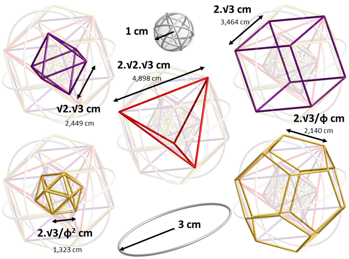 Nested Platonic Solids (Version Sd) 3d printed 