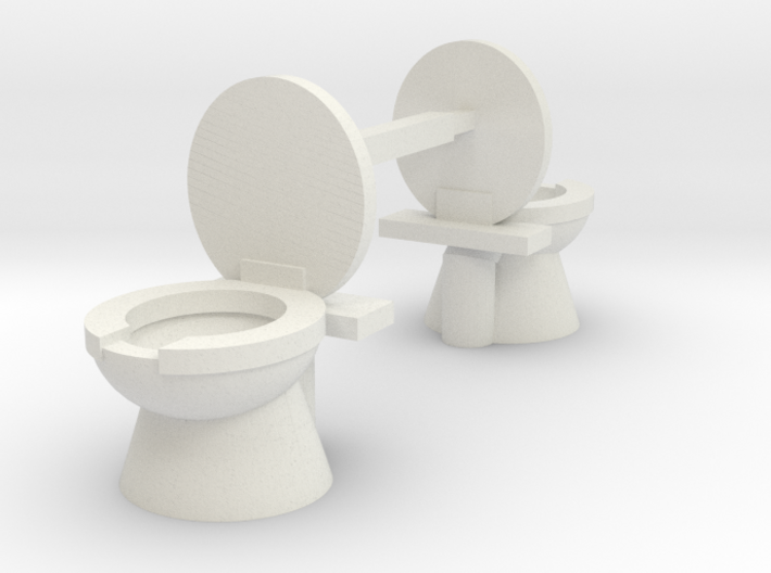 HO/OO Standard Toilet set of 2 3d printed