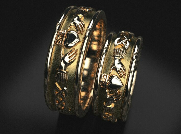 Claddagh band wedding ring 3d printed 