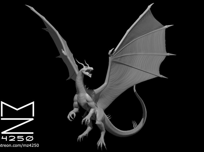 Adult Emerald Dragon Flying 3d printed