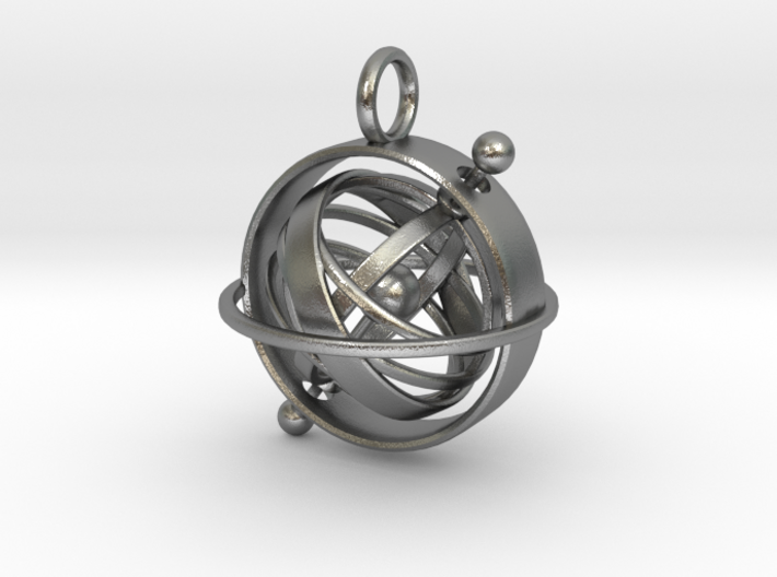 Armillary Sphere Pendant - Astronomy Jewelry 3d printed