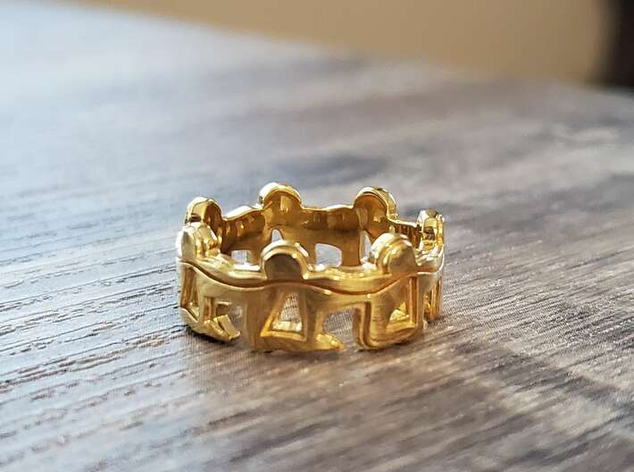HC Women's Ring 3d printed First Print - 18k Gold Plated Brass