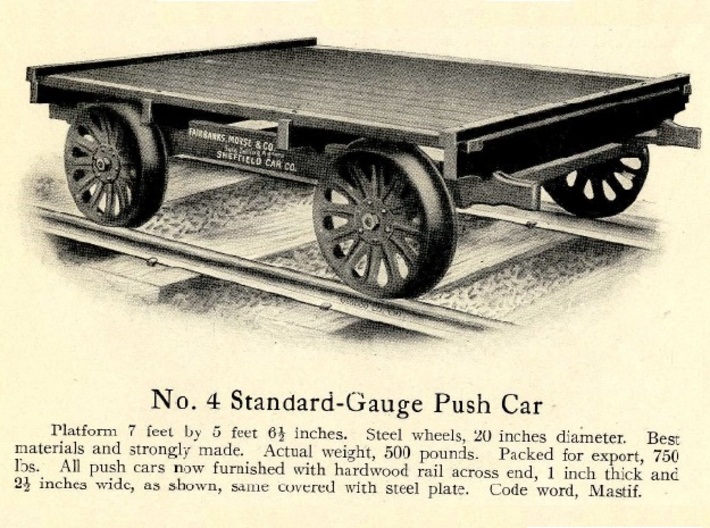 O Scale Sheffield No 4 Standard Gauge Pushcar B 3d printed 