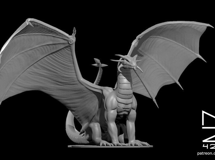 Adult Sapphire Dragon 3d printed