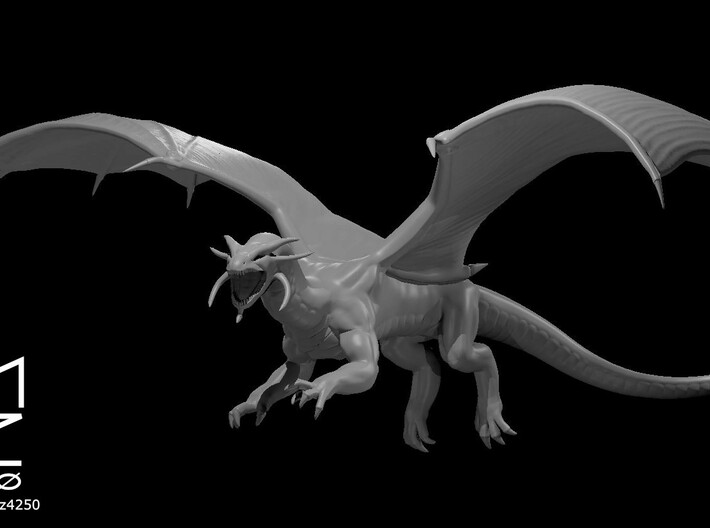 Adult Sapphire Dragon Flying 3d printed