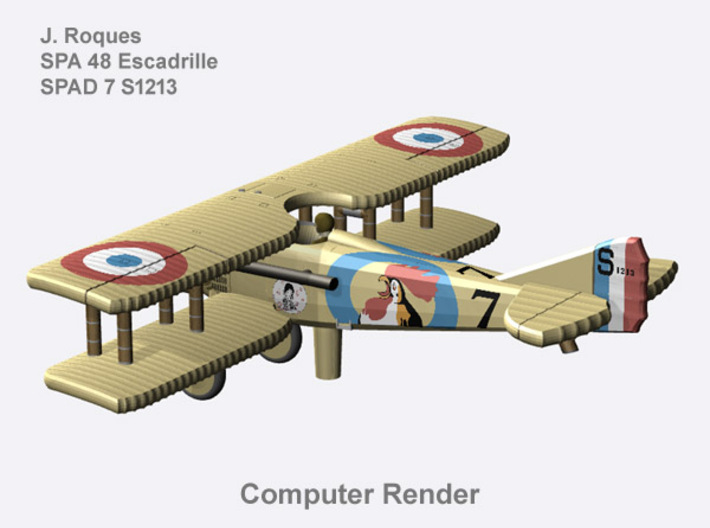 Jacques Roques SPAD 7 (full color) 3d printed 