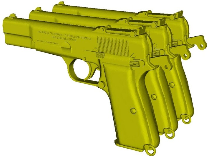 1/16 scale FN Browning Hi Power Mk I pistol Bc x 3 3d printed