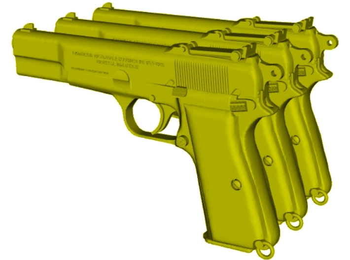 1/16 scale FN Browning Hi Power Mk I pistol Bd x 3 3d printed