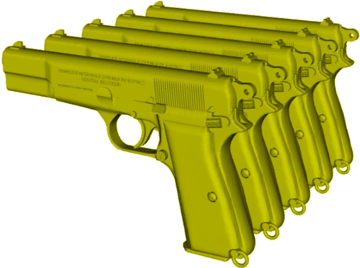 1/16 scale FN Browning Hi Power Mk I pistol Ad x 5 3d printed