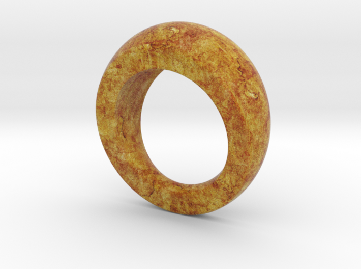 Chunky Round Wood Grain Ring (US size 7) 3d printed