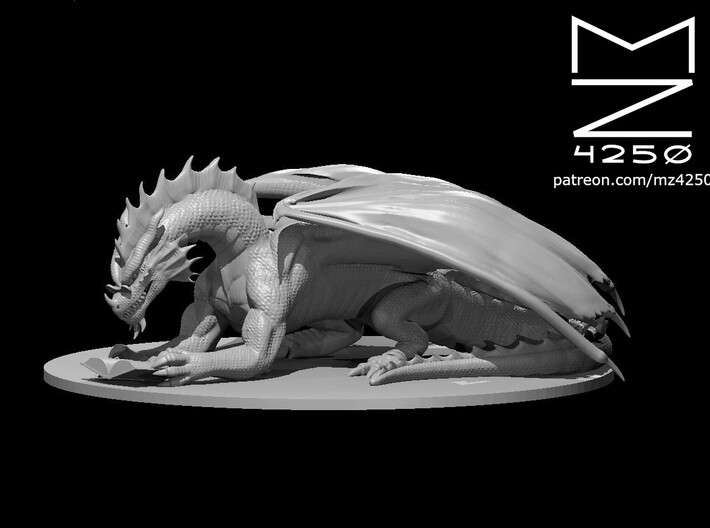 Red Dragon Reading a Book. 3d printed