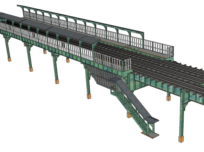 NYC Subway Highline Station N scale 3d printed 