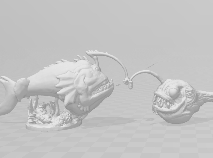 Monstrous Anglerfish based miniature model fantasy 3d printed 