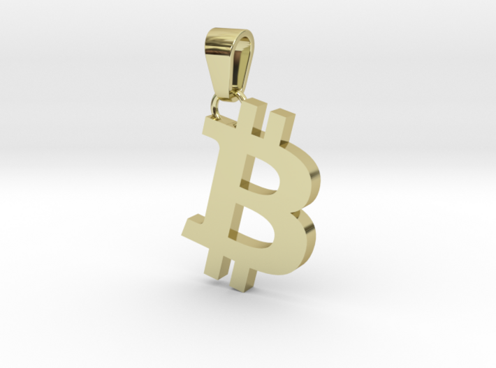 Bitcoin B Logo Crypto Currency Necklace Pendant 3d printed