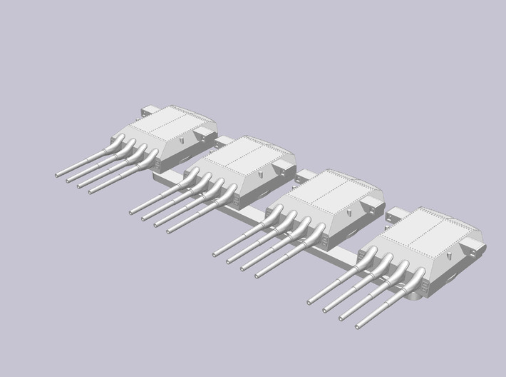 1:700 Quad 380mm Turret for H39 or H40 (Narrow) 3d printed 