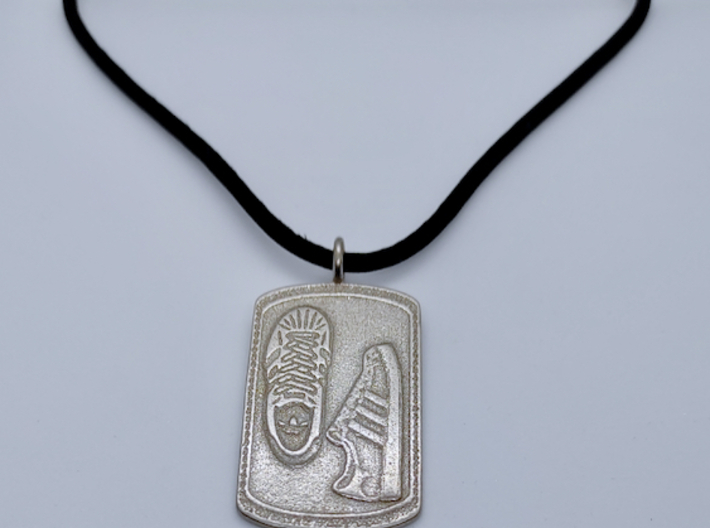 Adidas Pendant (Dog tag)  3d printed Polished Nickel Steel
