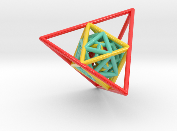 Nested Platonic Solids (Version T) 3d printed