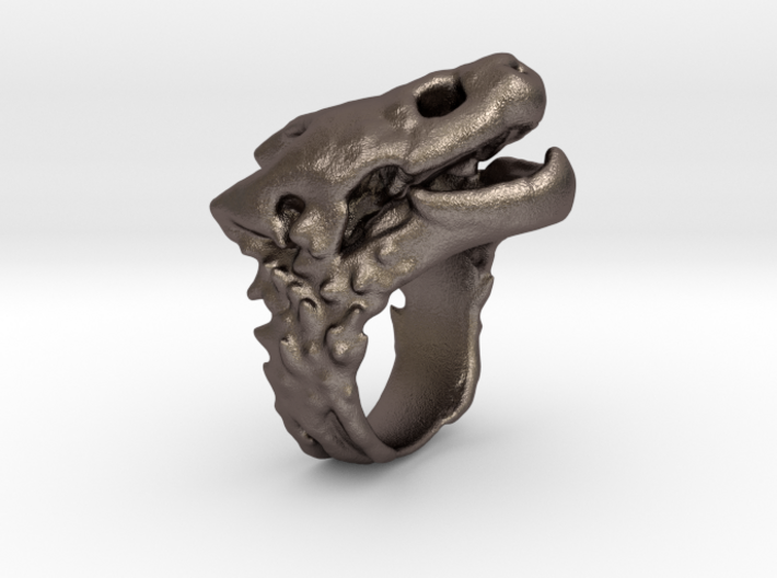 snapping-turtle-skull-ring-59.60mm 3d printed
