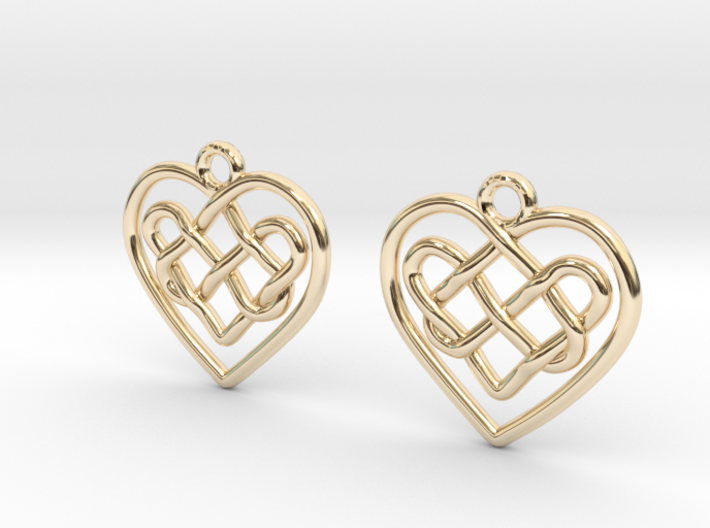 Heart in heart [earrings] 3d printed