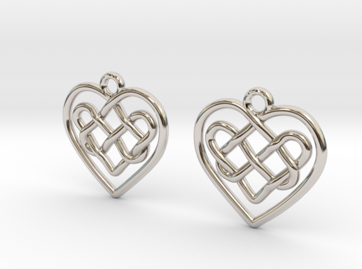 Heart in heart [earrings] 3d printed