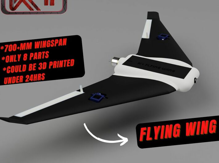 K+ 3D Printed Flying wing FPV Drone 3d printed 