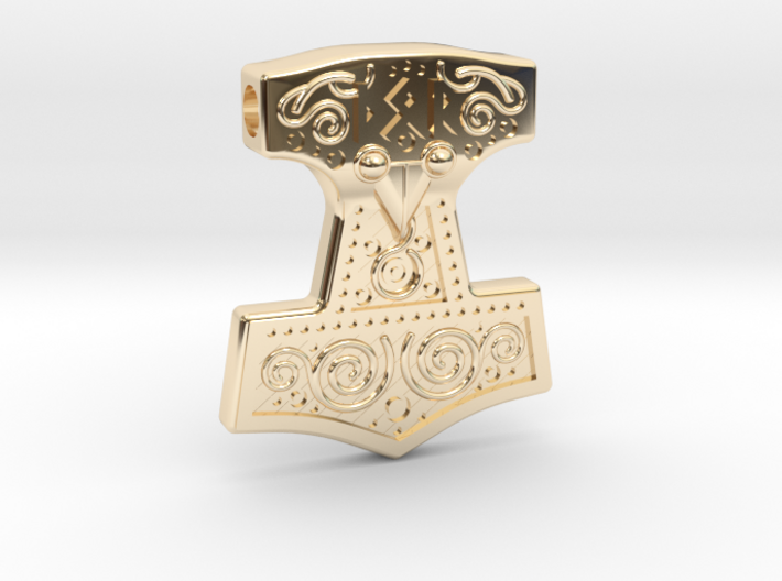 ᚦᛟᚱ Thor's Mjölnir Amulet/Pendant 37.7x43.4x9.5mm 3d printed