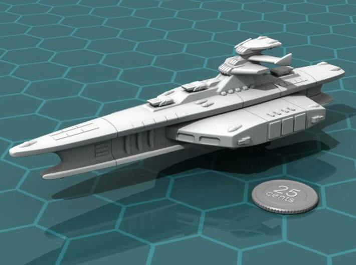 Novus Regency Carrier 3d printed Render of the model, with a virtual quarter for scale.