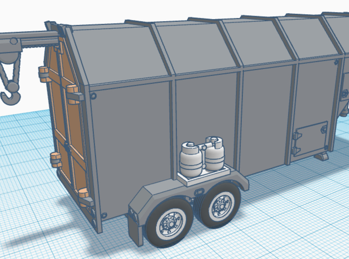 1/87th Meat Processing Butcher Trailer 3d printed
