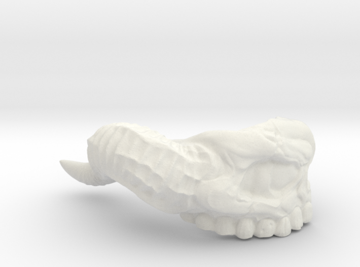 Bone knee pad Horned half skull (Right) 3d printed