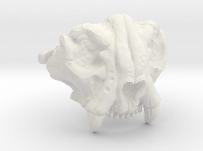 Bone knee pad Tiger Skull 3d printed