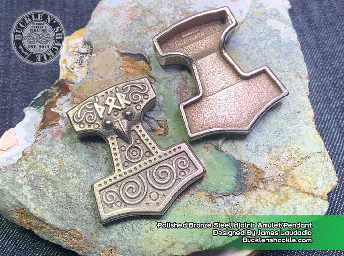 ᚦᛟᚱ Thor's Mjölnir Amulet/Pendant 37.7x43.4x9.5mm 3d printed