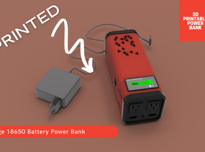 K+ 3D Printed Li-Ion Battery Power Bank 3d printed 