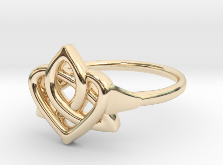 irish heart knot ring 3d printed