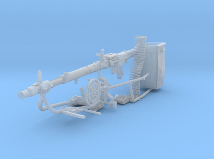 1/16th detailed MG34 panzerlauf and support 3d printed