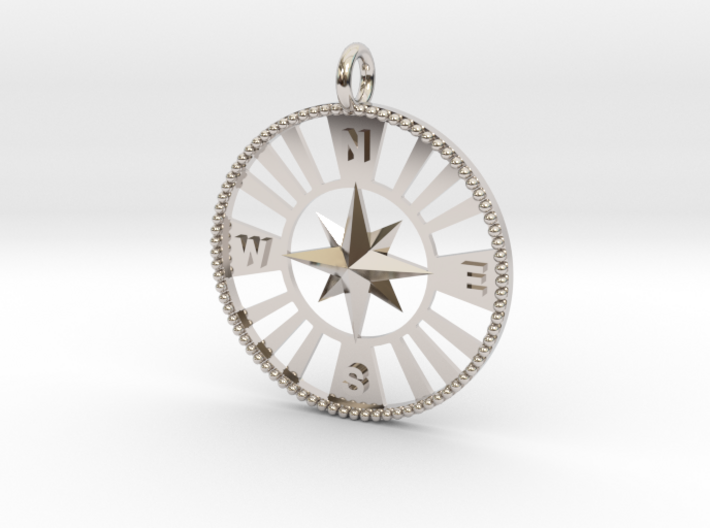 Compass Medallion Pendant Vertical Bail 3d printed