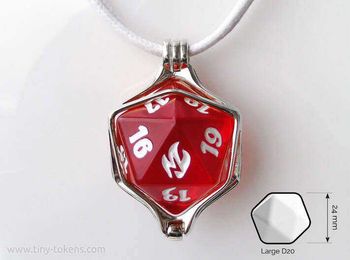 D20 Dice Cage Pendant - for 24 mm die 3d printed 
